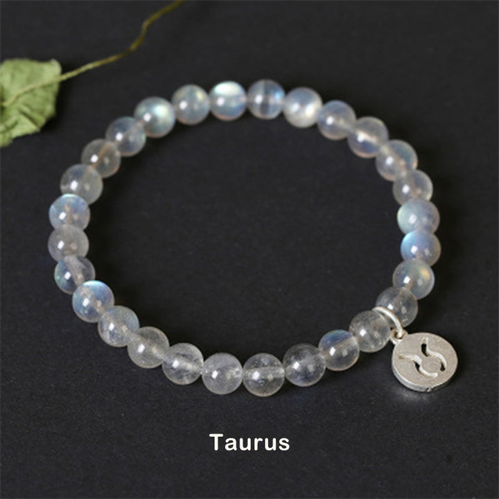 Armband met maansteen en de 12 sterrenbeelden van de dierenriem - Stier - image 7