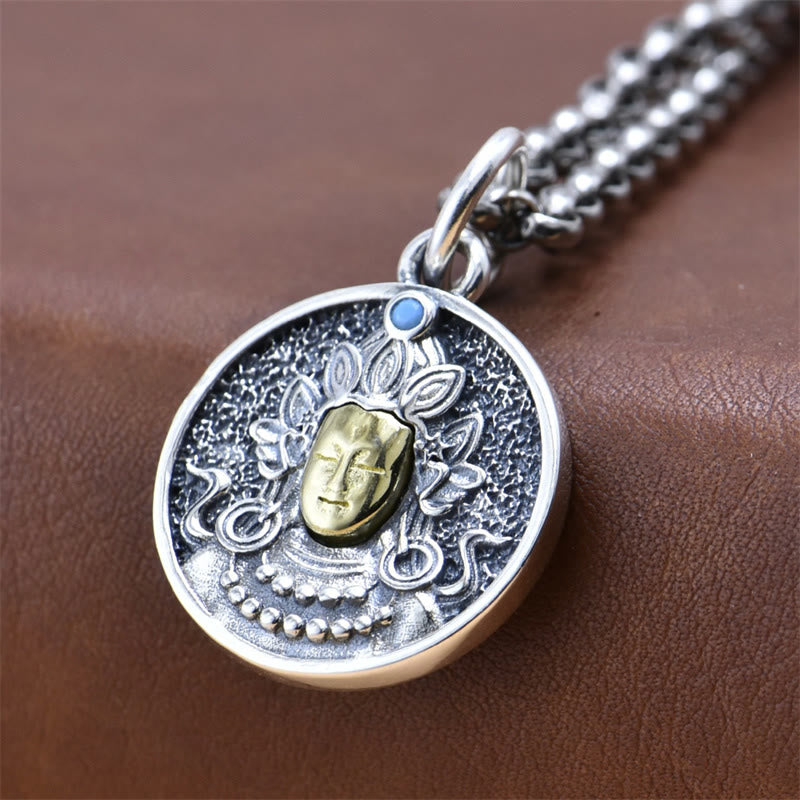 Buddha Stones 925 Sterling Zilveren Groene Tara Dubbele Dorje Vajra Ketting - image 2