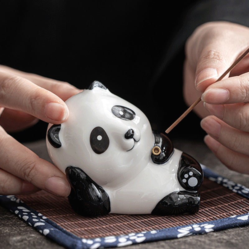 Mooie keramische Wierook met kat-panda-motief ter decoratie - image 17