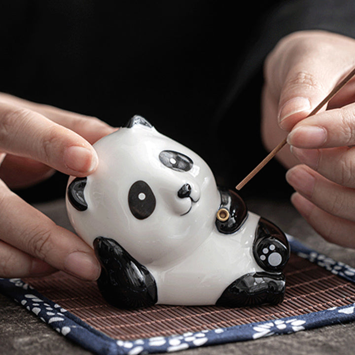 Mooie keramische Wierook met kat-panda-motief ter decoratie - image 17