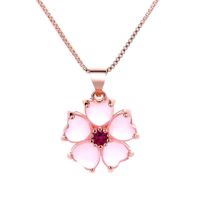 Buddha Stones Roze kristallen liefdeshart bloem rustgevende Ketting - image 4