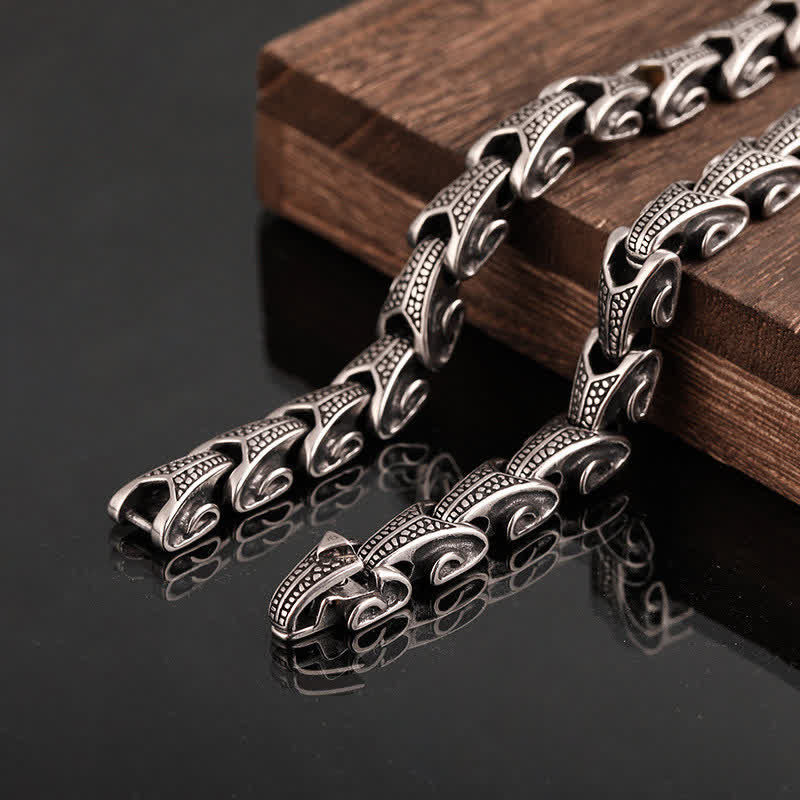 Buddha Stones Beschermende Ketting met hanger en drakenpatroon van titaniumstaal . - image 15