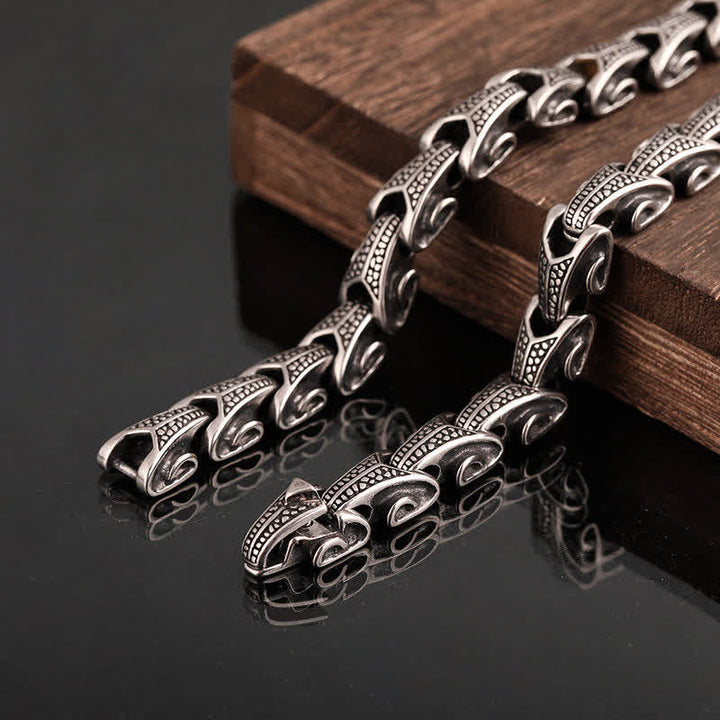 Buddha Stones Beschermende Ketting met hanger en drakenpatroon van titaniumstaal . - image 15