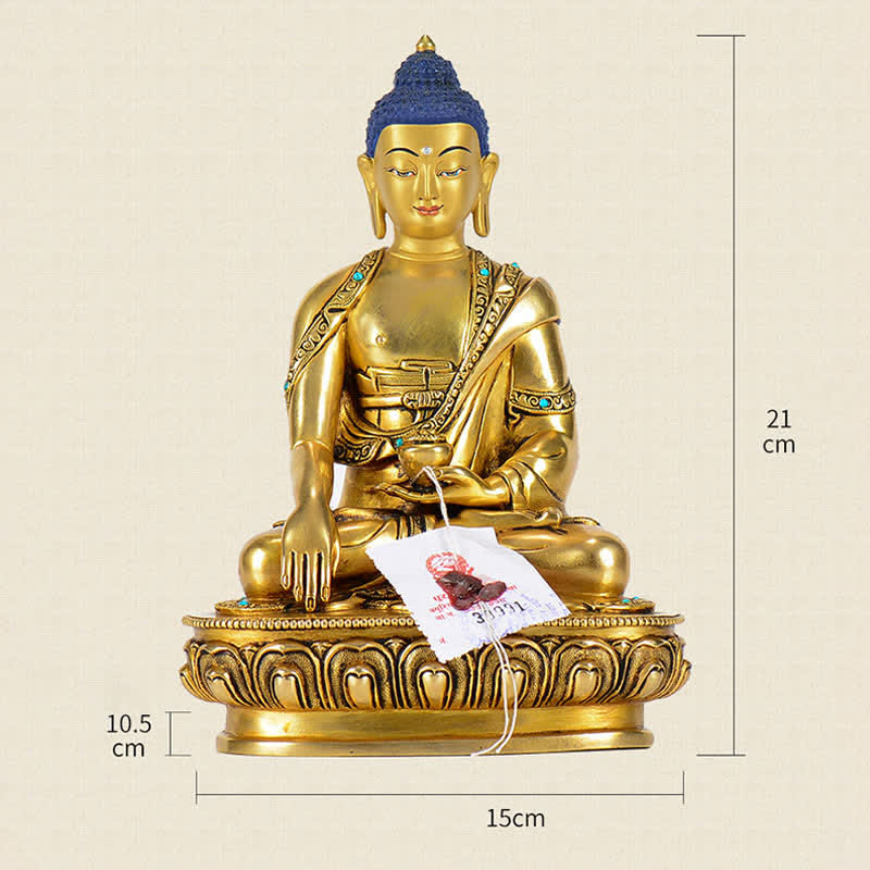 Buddha Stones Shakyamuni Mededogen Koperen Beeld Decoratie - image 13