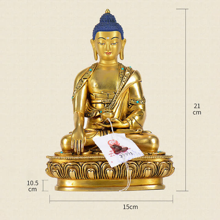 Buddha Stones Shakyamuni Mededogen Koperen Beeld Decoratie - image 13