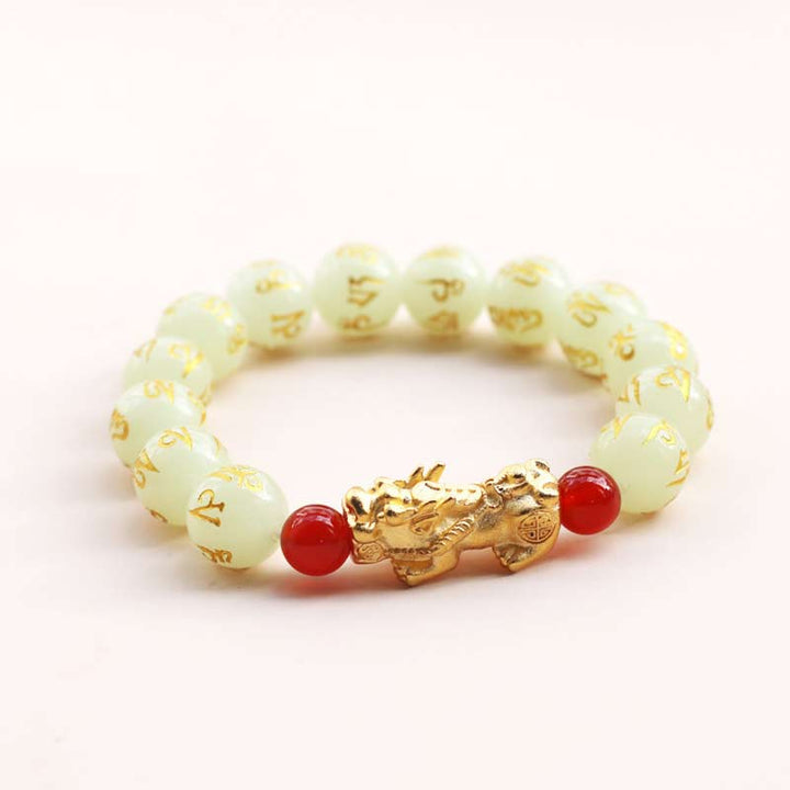 Buddha Stones Feng Shui Armband met PiXiu Glowstone voor Welvaart - 12mm - image 1