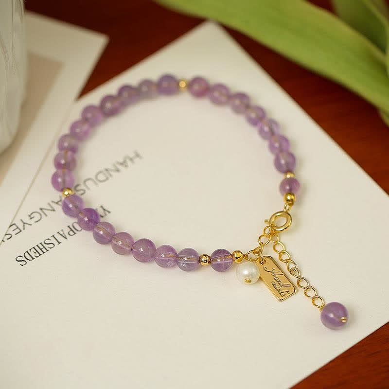 Buddha Stones Armband met natuurlijke amethistkristallen ter verlichting van stress - image 4