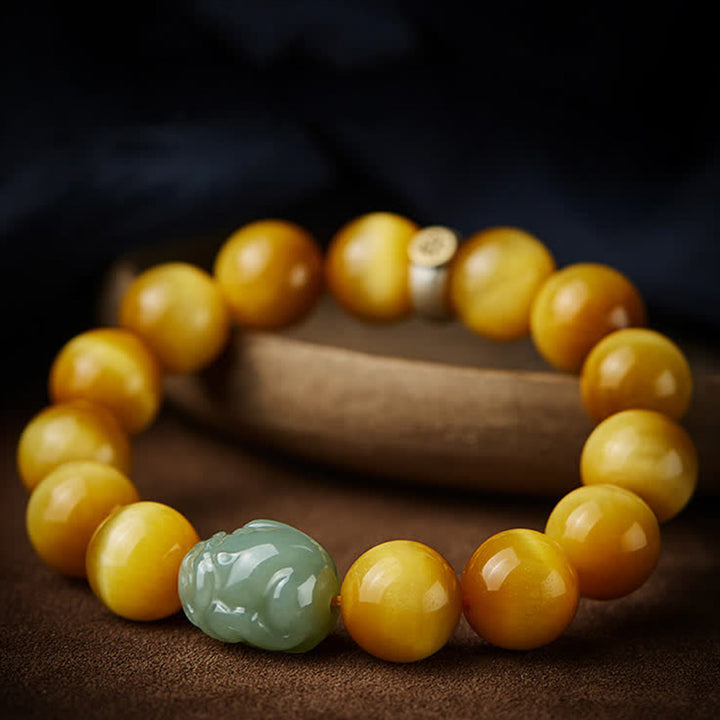 Chinese dierenriem geboorte Boeddha Tijgeroog PiXiu Jade Armband - image 1