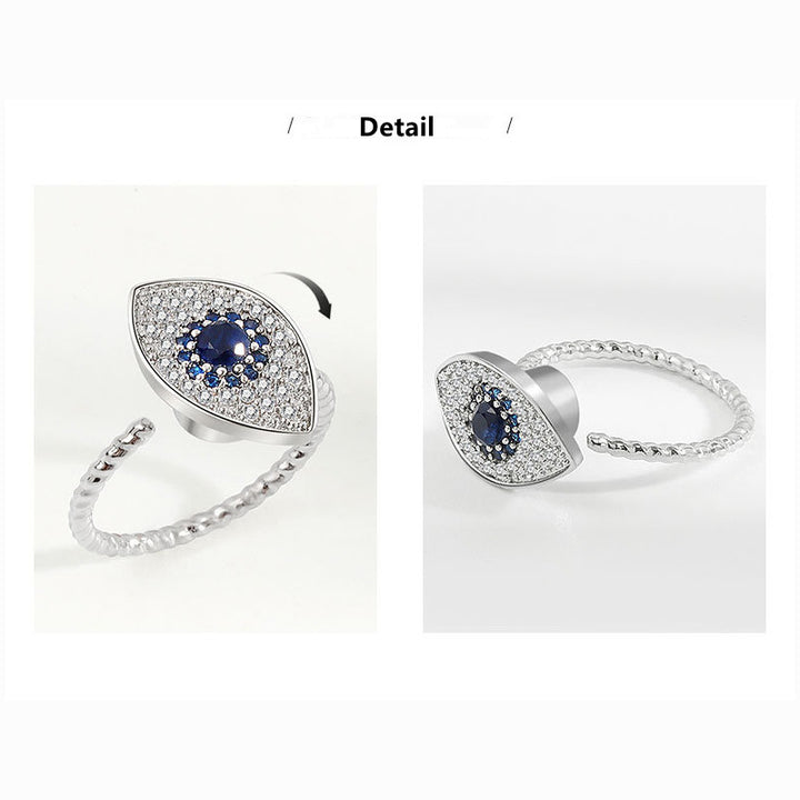 Draaibare Ring van 925 sterling zilver met bescherming tegen het boze oog. - image 6