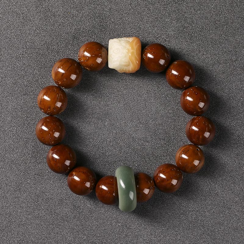 Buddha Stones Paarse Bodhizaad Dansende Leeuw Armband - image 1