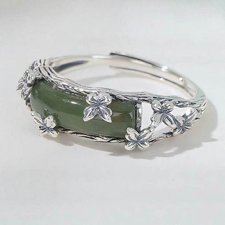 Buddha Stones Chinese jade vlinder beschermings- en Ring - image 2