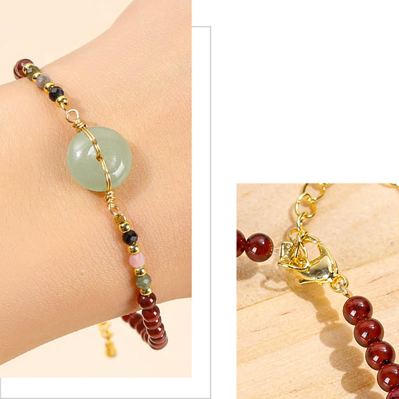 Buddha Stones Natuurlijke granaat vredesgesp kraal kalm Armband - image 8