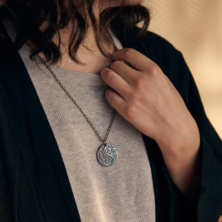 Buddha Stones Ketting van 990 sterling zilver met het Yin Yang-symbool voor water- en vuurbalans. - image 10