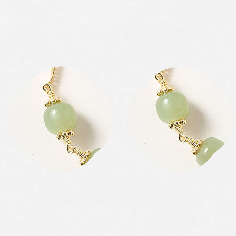 Buddha Stones 14-karaats vergulde Hetian jade gouden rozenbloem Armband - image 8