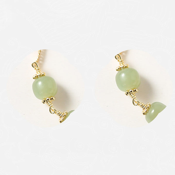 Buddha Stones 14-karaats vergulde Hetian jade gouden rozenbloem Armband - image 8