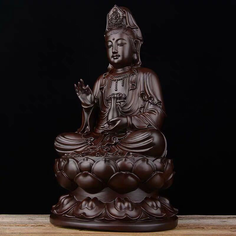 Buddha Stones Avalokitesvara Ebbenhout Lotus Harmonie Zegen Huisdecoratie - image 2