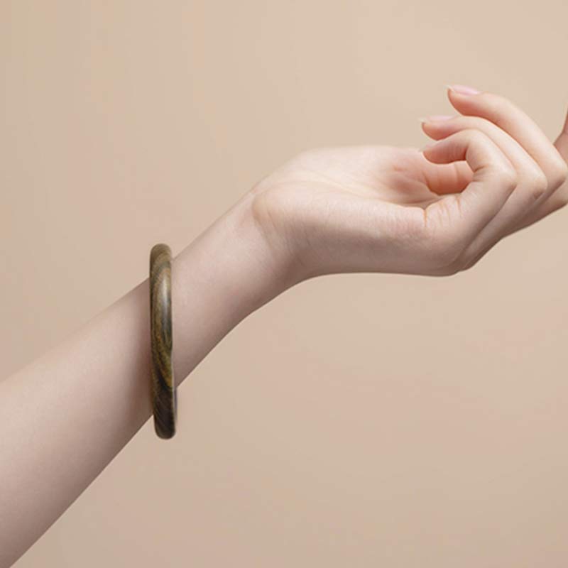Buddha Stones Tibetaanse armband met kleine blaadjes, rood sandelhout en ebbenhout , Bangle-armband - image 19