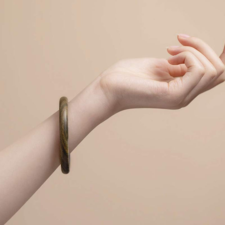 Buddha Stones Tibetaanse armband met kleine blaadjes, rood sandelhout en ebbenhout , Bangle-armband - image 19
