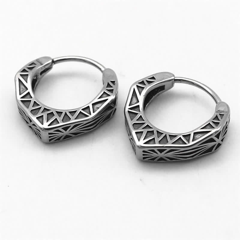 Viking Hoop Titanium Steel Balance Oorbellen - image 1