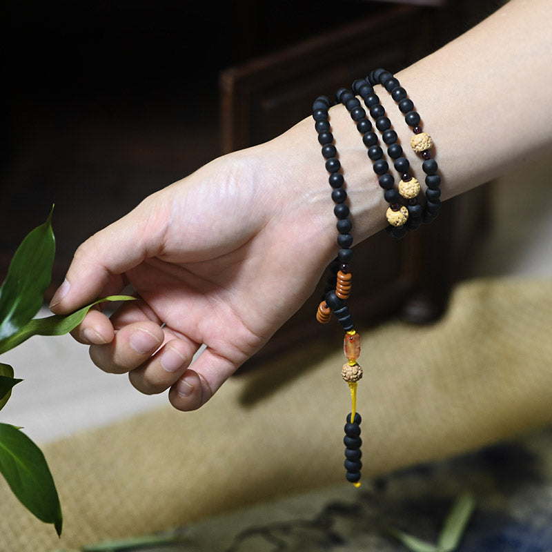Buddha Stones Tibetaanse Mala Cypress Bodhi Zaad Rode Agaat Genezende Armband - image 4