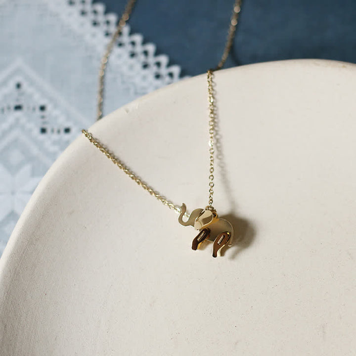 Olifant geluksketting met Ketting van titaniumstaal - image 1