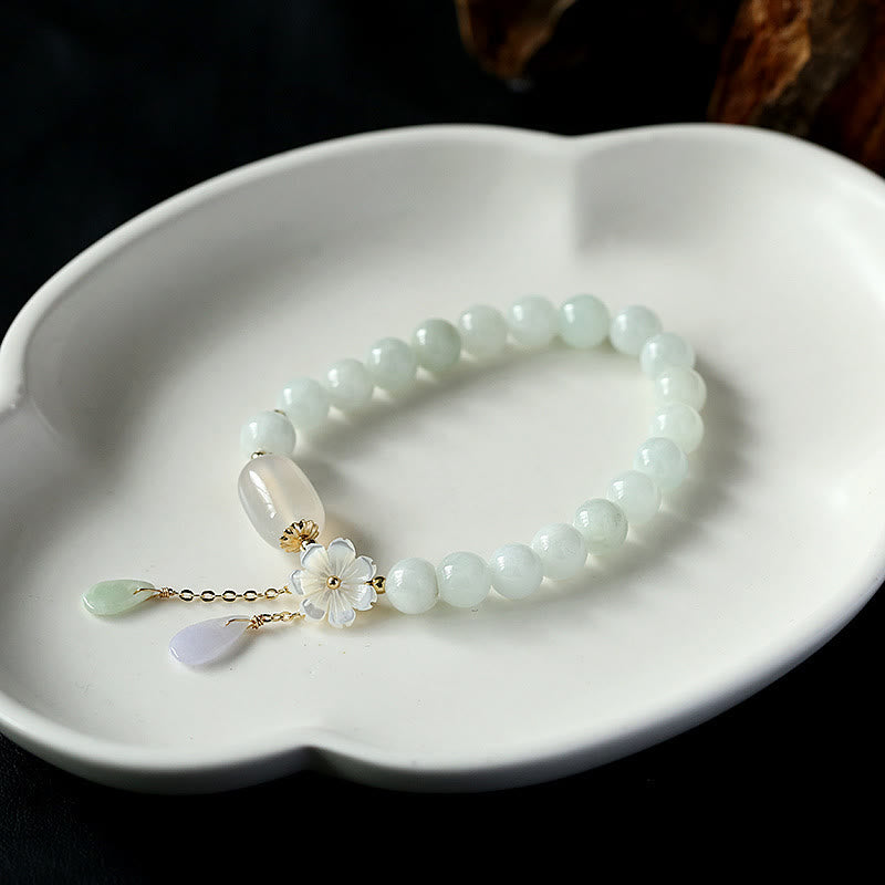 Buddha Stones Natuurlijke witte jade Armband - image 1