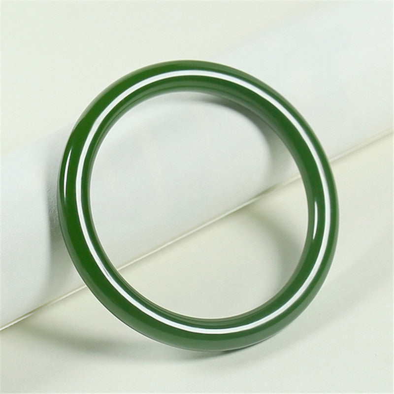 Buddha Stones Cyaan jade Armband met symbool voor een lang leven. - 64 mm - image 0