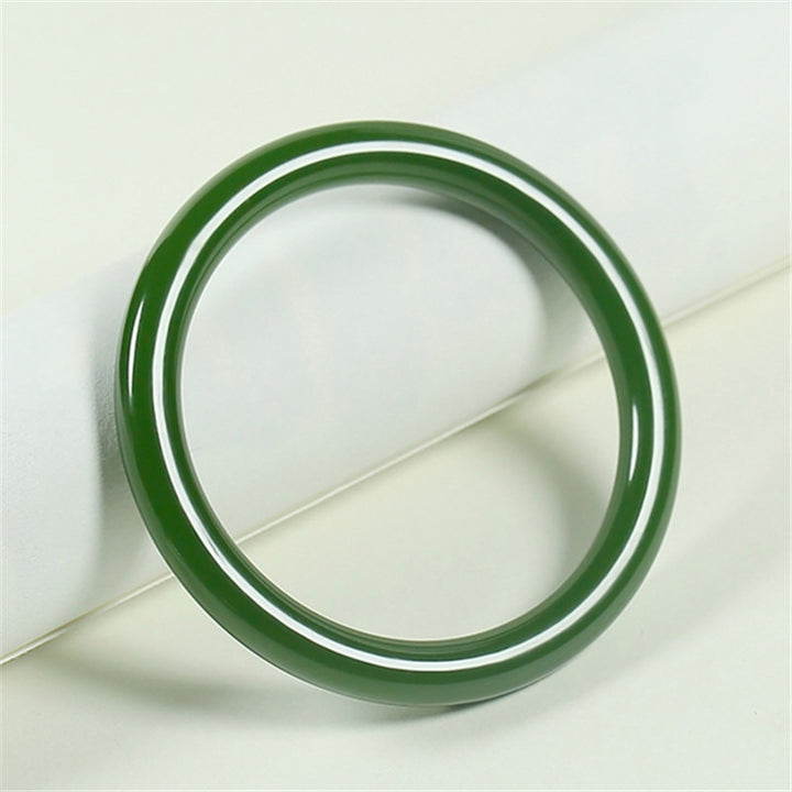Buddha Stones Cyaan jade Armband met symbool voor een lang leven. - 64 mm - image 0
