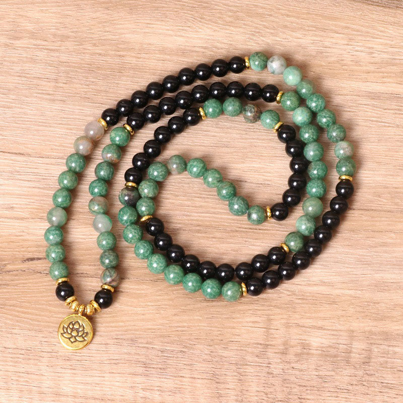 Buddha Stones Mala Armband met 108 kralen van natuurlijke agaat, helende werking. - image 1