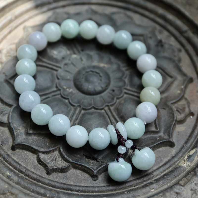 Buddha Stones Armband van natuurlijke jade, Pi Xiu Boeddha, kalebas en appel voor succes - image 8