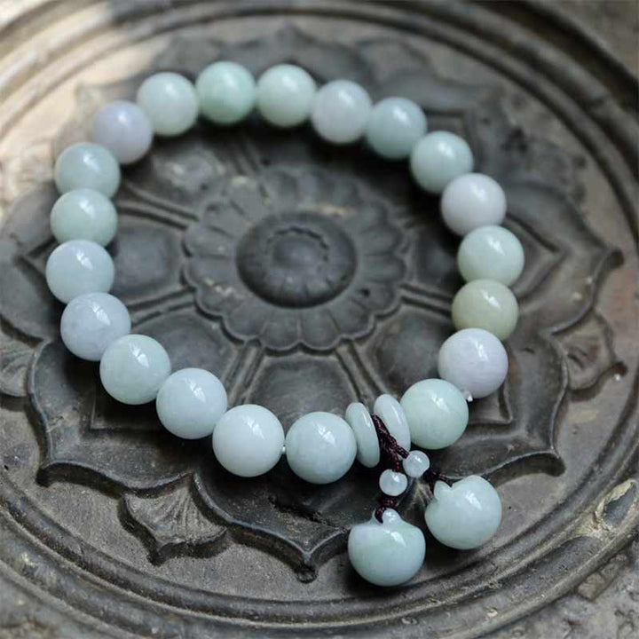 Buddha Stones Armband van natuurlijke jade, Pi Xiu Boeddha, kalebas en appel voor succes - image 8