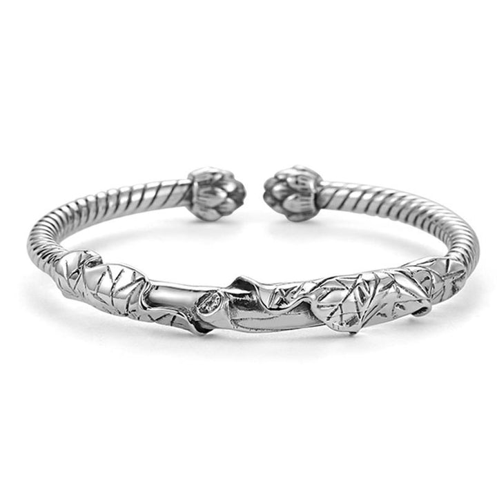Buddha Stones Tibetaanse Lotus Armband van Wit Koper, symbool van welvaart - image 1