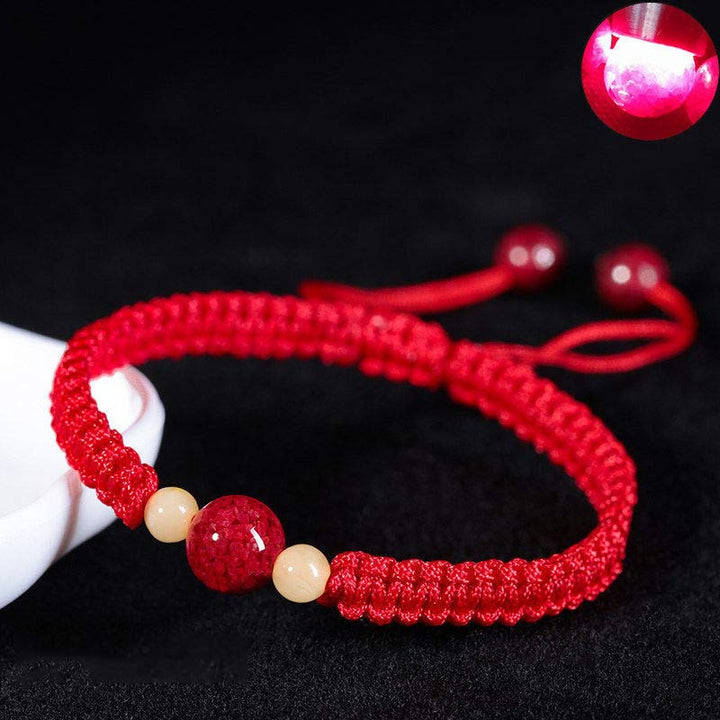 Buddha Stones Cinnabar Blessing Rode Armband met Koord voor Kinderen - Rood (Polsomtrek 14 cm) - 10mm - image 10