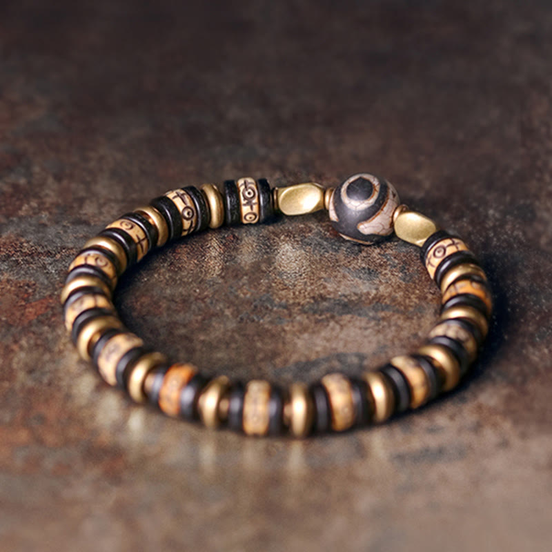 Buddha Stones Armband van Tibetaanse botkralen en ebbenhout voor extra kracht - image 5