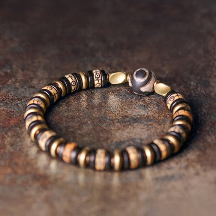Buddha Stones Armband van Tibetaanse botkralen en ebbenhout voor extra kracht - image 5