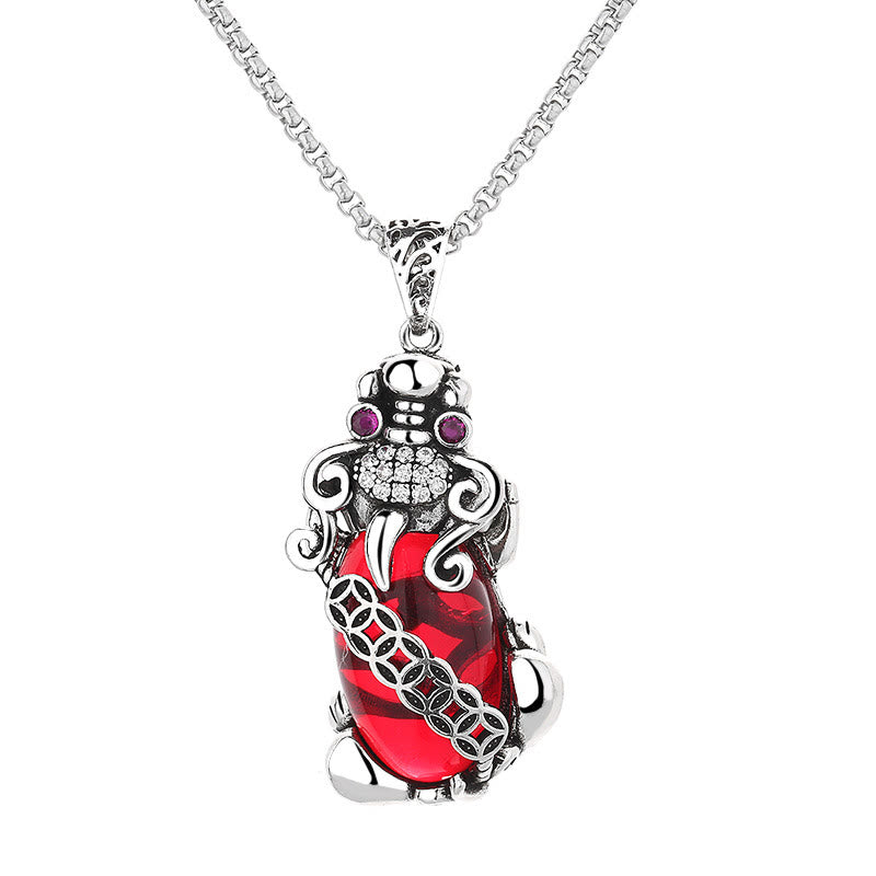 Buddha Stones PiXiu Garnet Koperen Munt Ketting Hanger - image 4