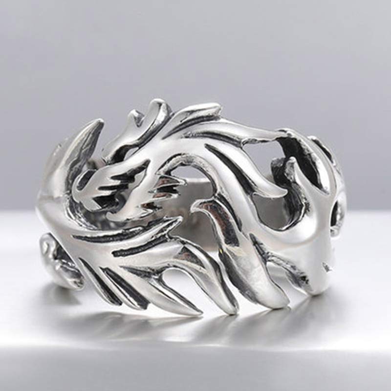 Buddha Stones Verstelbare Ring met drakenpatroon voor extra bescherming. - image 13