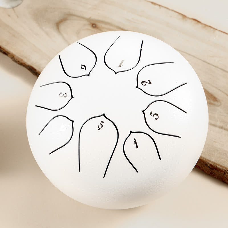 Buddha Stones Stalen tongtrommel, klankgenezing, meditatie, lotuspatroon, drumstel, 8 noten, 15 cm percussie-instrument - Wit - image 17