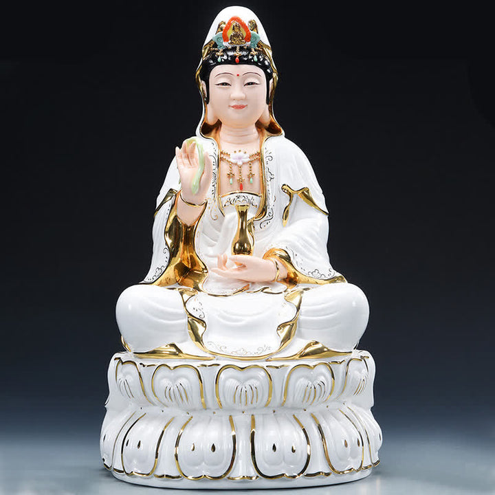 Buddha Stones Chenrezig Bodhisattva Avalokitesvara Succes Keramisch Beeld Huisdecoratie - image 5