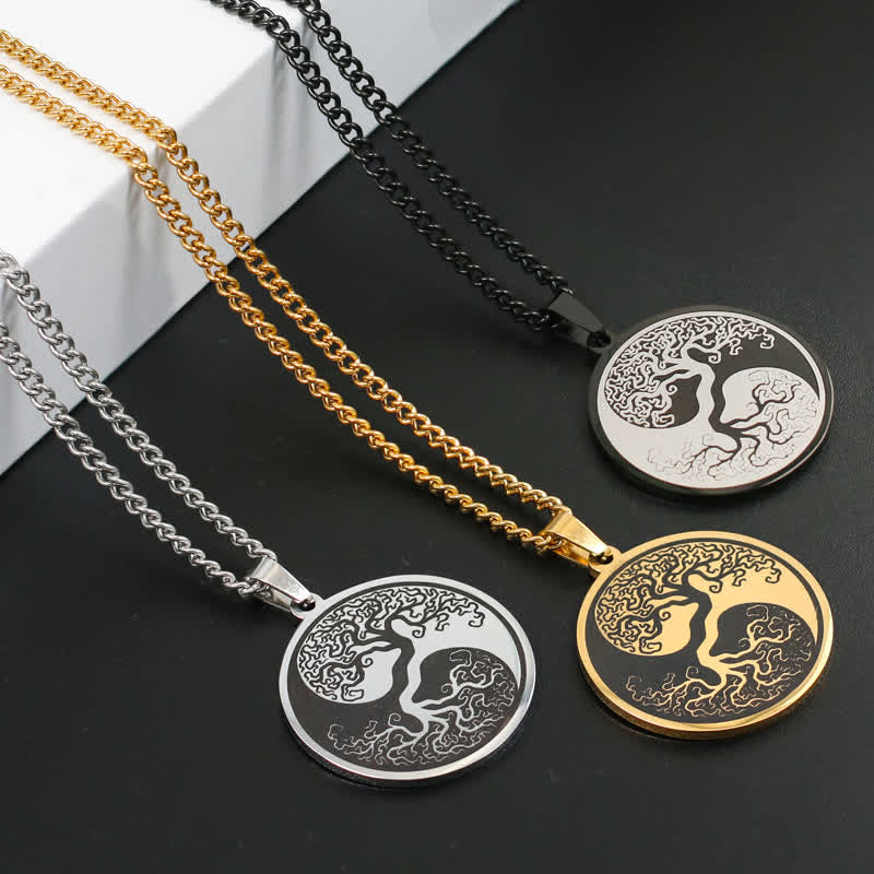 Buddha Stones De Levensboom Ketting van titaniumstaal - image 1