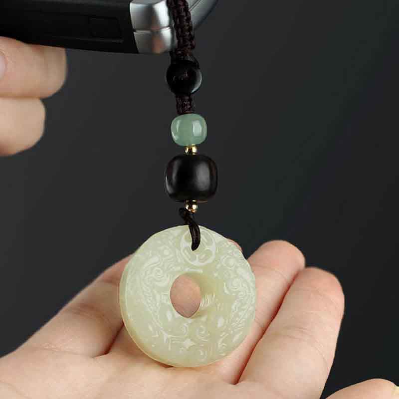 Buddha Stones PiXiu Jade Vredesgesp Sleutelhanger voor Overvloed en Rijkdom - image 3