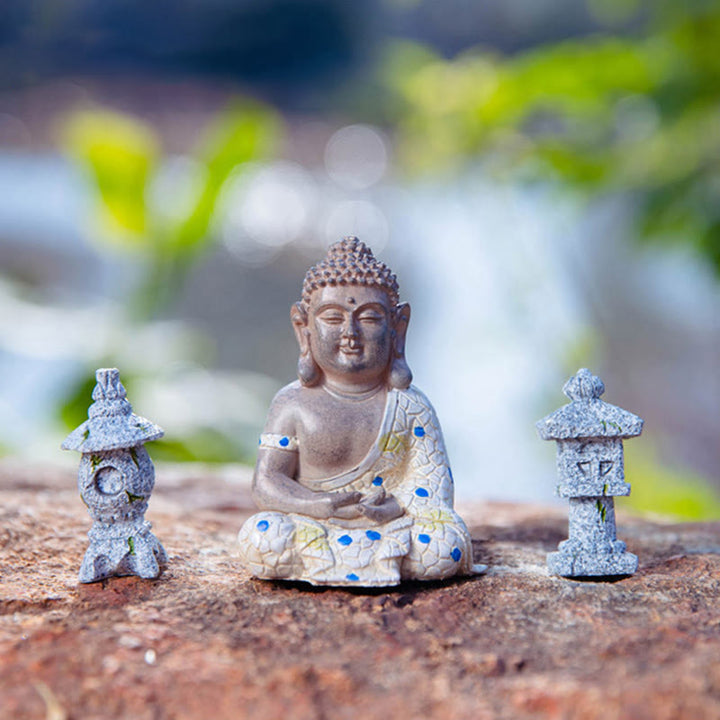 Buddha Stones Mediterende Zen Boeddha Sereniteit Beeldje van Hars voor Woondecoratie - image 8