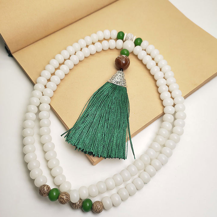 Witte Bodhizaad Mala met 108 kralen, Armband - image 1