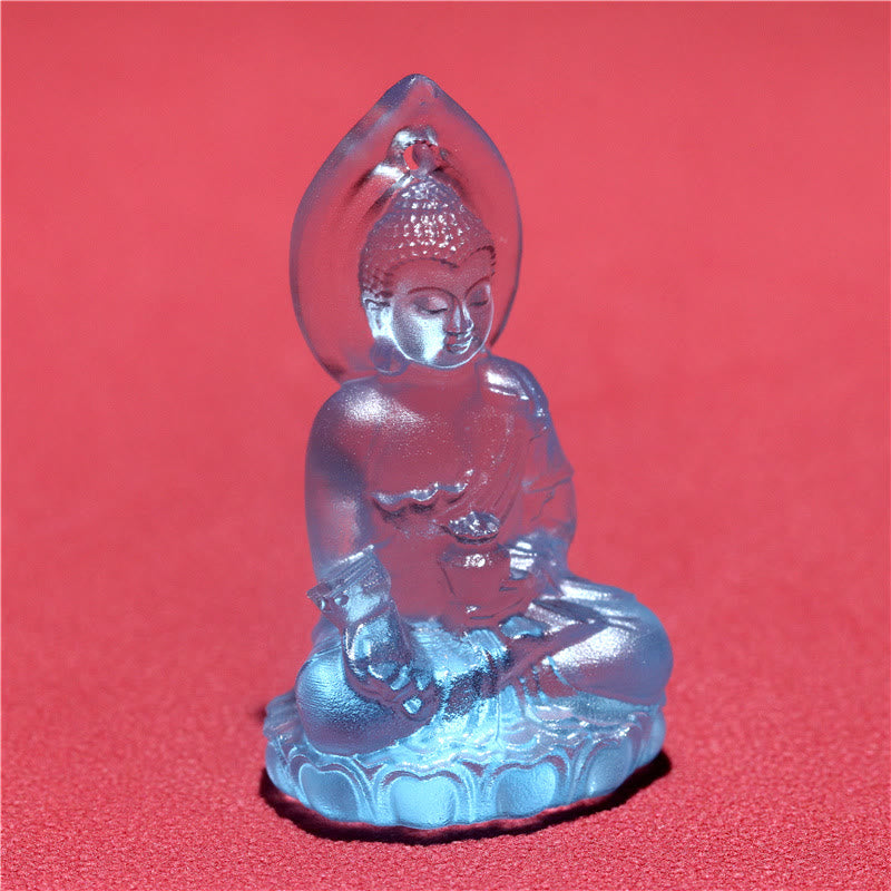 Buddha Stones Blauwe Tathagata Boeddha Geneeskunde Boeddha Liuli Crystal Serenity Amulet Ketting hanger - image 7