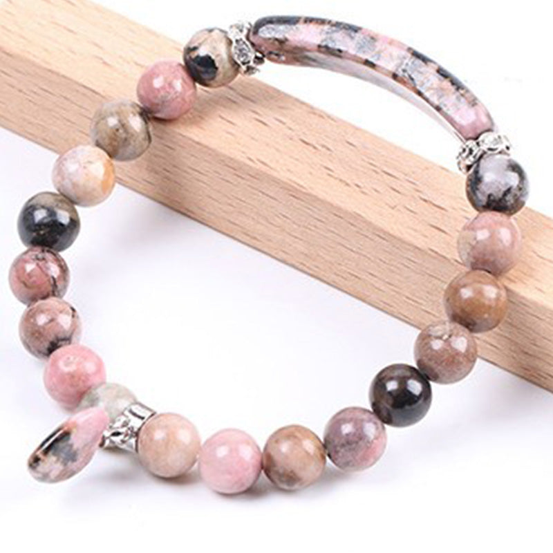 Buddha Stones Rhodoniet Liefdeshart Helende Kralen Armband - image 0
