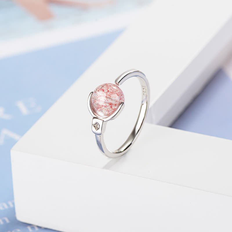 Buddha Stones Roze kristallen rustgevende Ring - image 6