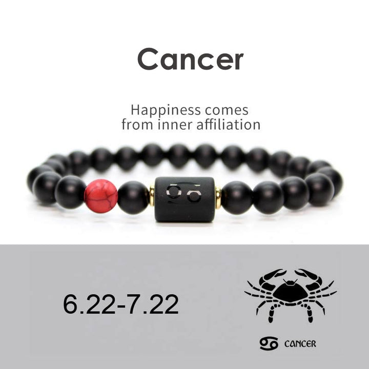 Buddha Stones Verstelbare Armband van zwarte onyx met de 12 sterrenbeelden van de dierenriem - Kanker - image 6