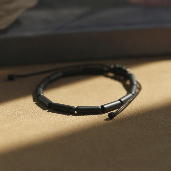 Buddha Stones Beschermende Armband met zwarte onyx kralen - Armband met 14 kralen van zwarte onyx (Polsomtrek boven 18 cm) - image 1