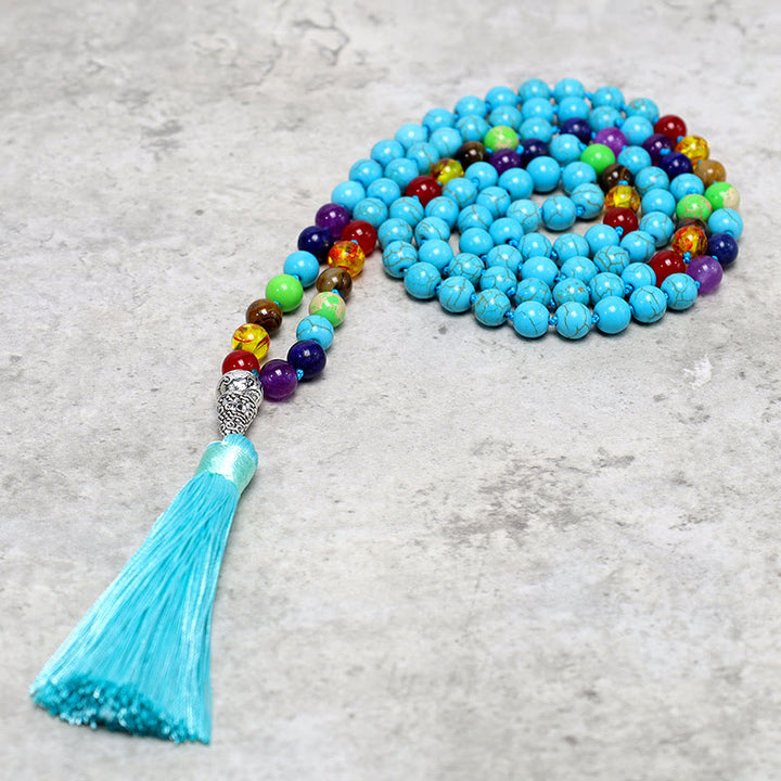 Buddha Stones 108 Mala turkooizen kralen, yoga-, meditatie- en Ketting - image 2
