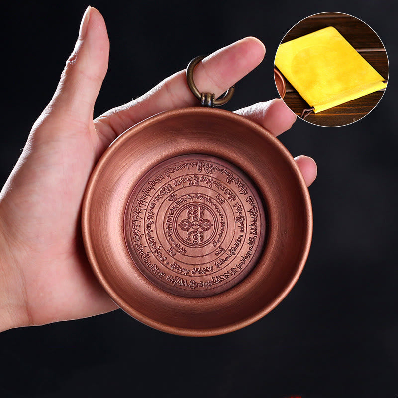 Buddha Stones Klein koperen gebedsaltaar, draagbare brander voor Wierook, salie en reinigingsrituelen. - Koperen offerschaal (diameter 10 cm) - image 0